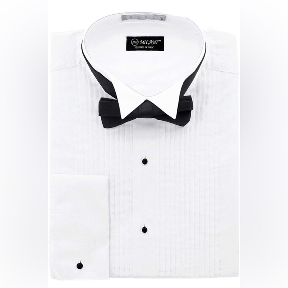 milani dress shirts Mens French Convertible Cuff Dress Shirt by Milani All Colors